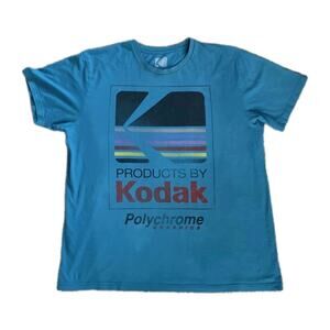 Kodak Classic Logo Graphic Print Retro Style Blue T-shirt Size XL Men's